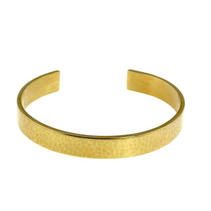 5 of 9: 10mm Hammered Nu Gold Brass Cuff Bracelet Detail on a white background