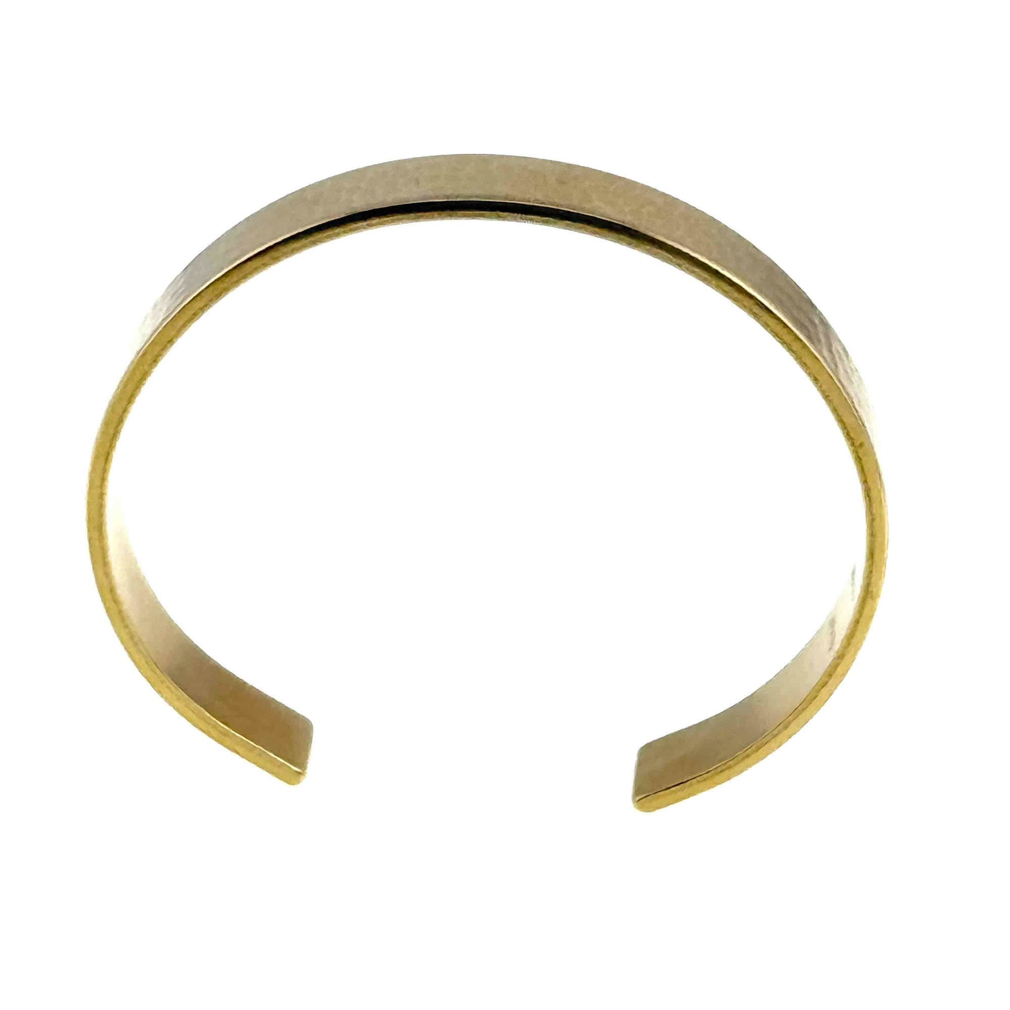 Shape of 10mm Hammered Nu Gold Brass Cuff Bracelet 