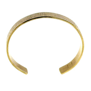 6 of 9: Shape of 10mm Wide Linen Nu Gold Tone Brass Cuff Bracelet