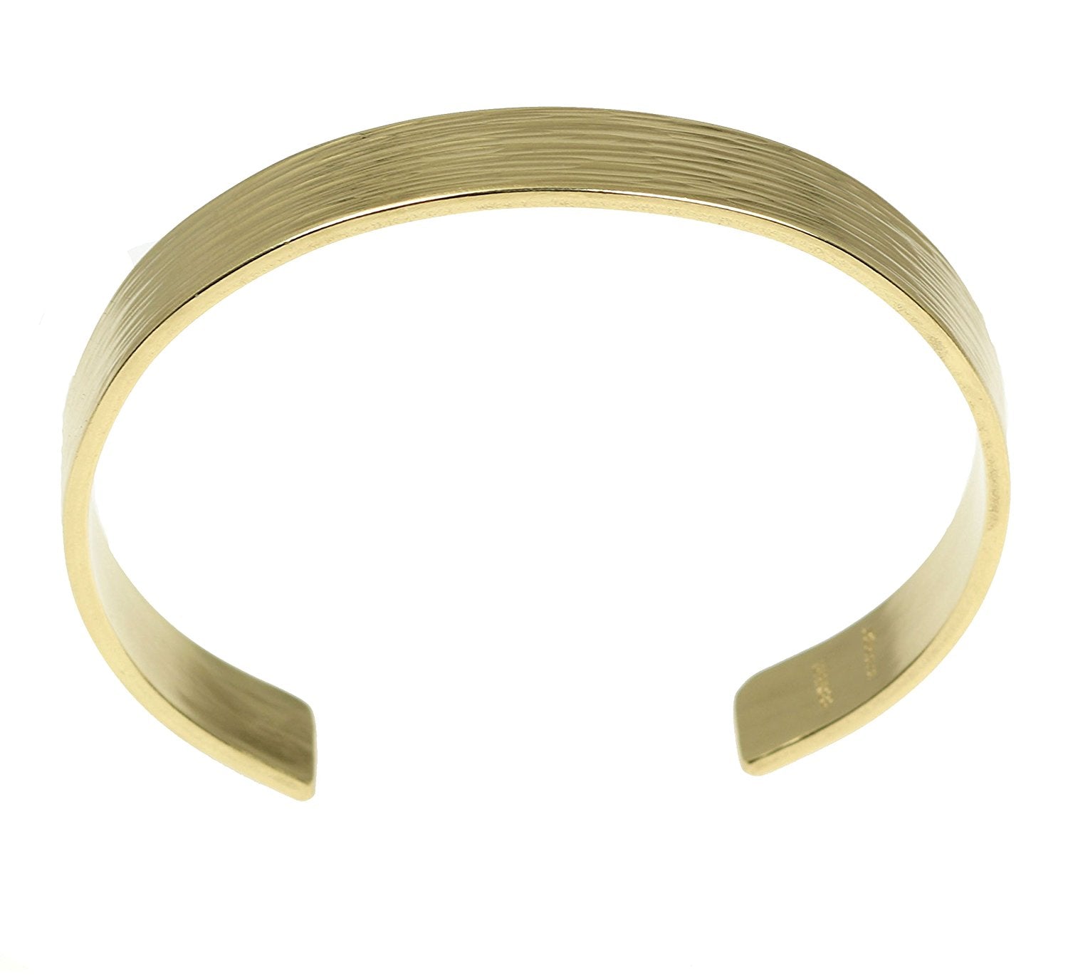 Shape of 10mm Wide Bark Nu Gold Tone Brass Cuff Bracelet