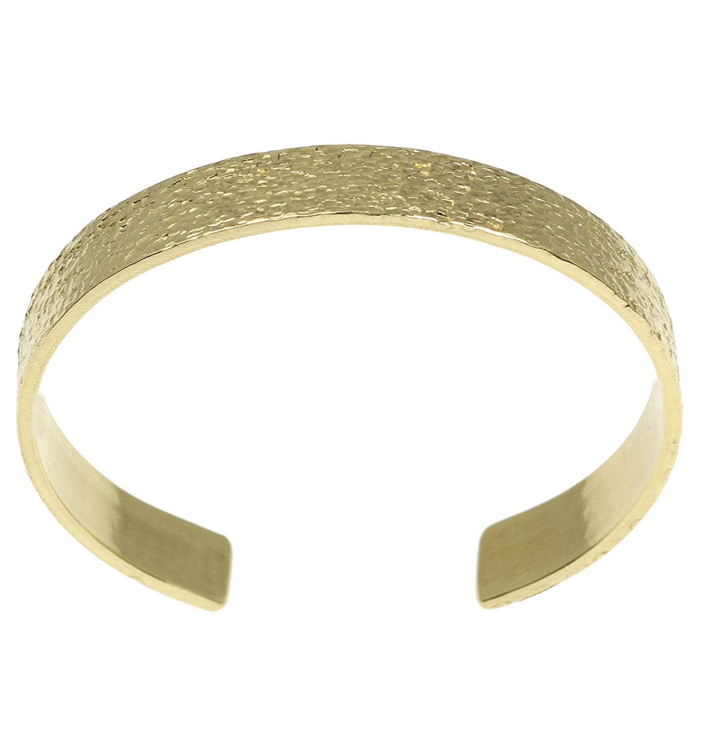 Shape of 10mm Wide Texturized Nu Gold Tone Brass Cuff Bracelet