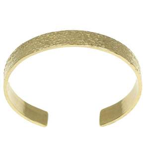 4 of 7: Shape of 10mm Wide Texturized Nu Gold Tone Brass Cuff Bracelet