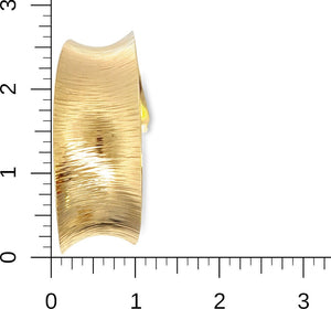 3 of 6: 14K Gold Chased Anticlastic Bangle on Ruler for Scale