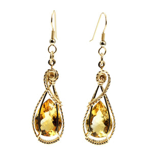 3 of 4: Shape of 19 CT Cushion Cut Citrine 14K Gold-filled Earrings