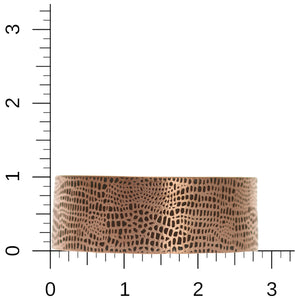 8 of 9: Men's Alligator Embossed 1 Inch Wide Solid Copper Cuff  on Ruler for Scale