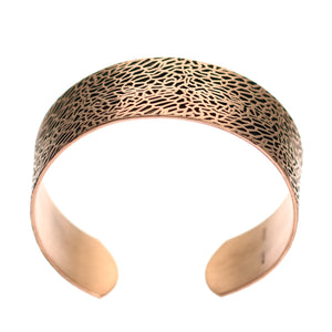 4 of 8: Shape of Solid Copper Embossed Sea Fan Men's Cuff 