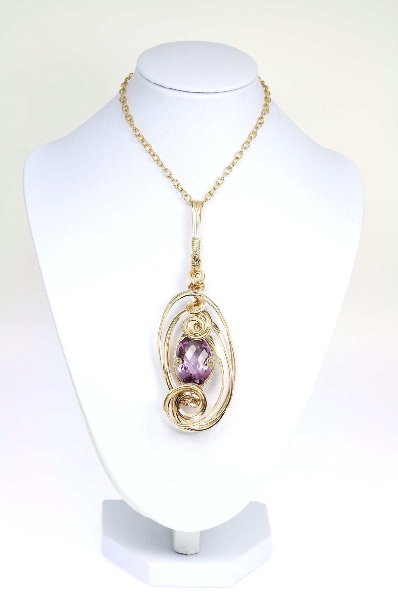 25.5 Ct Amethyst 14K Gold-filled Pendant on Chain