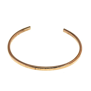 5 of 9: Close up Detail of 3.5mm Chased Bronze Cuff Bracelet 