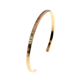 7 of 9: Left Side View of 3.5mm Chased Bronze Cuff Bracelet 
