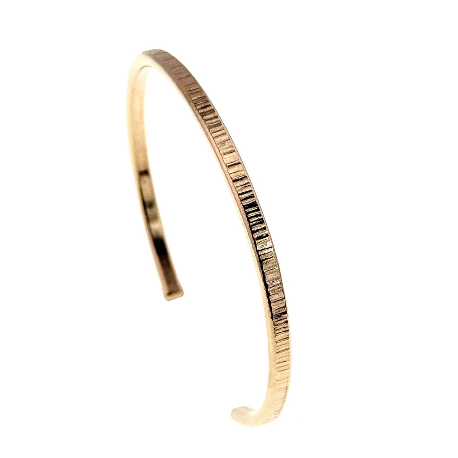 3.5mm Chased Bronze Cuff Bracelet  on a white background