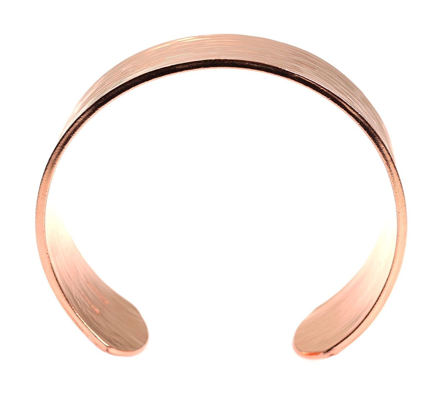Shape of 3/4 Inch Wide Chased Copper Bark Cuff Bracelet