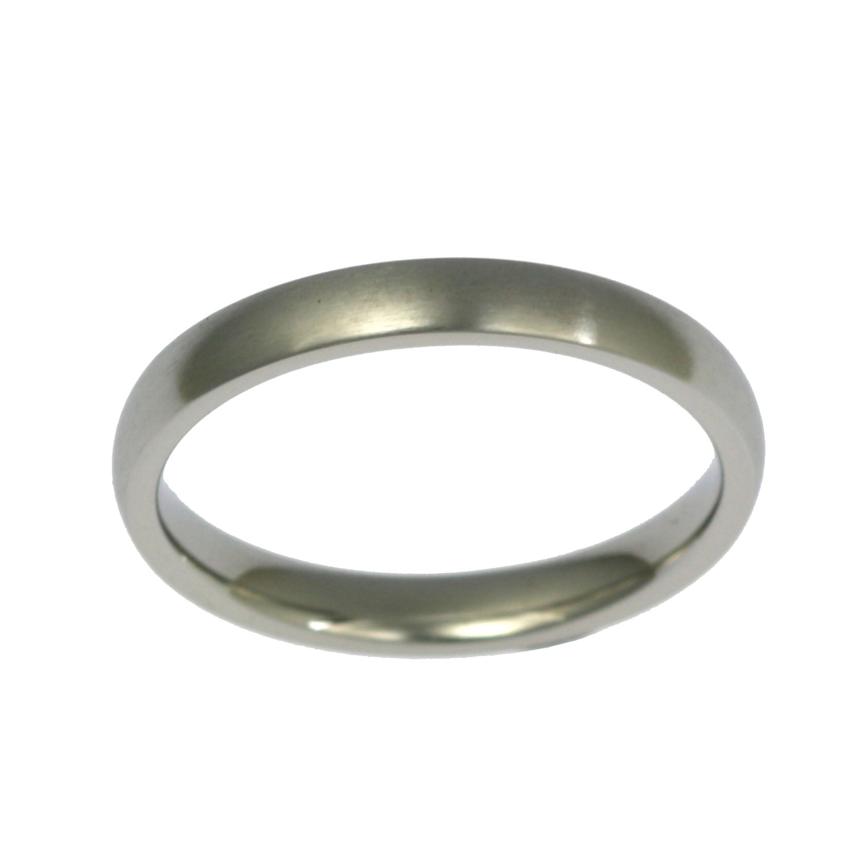 Detail of 3mm Brushed Comfort Fit Stainless Steel Men's Ring
