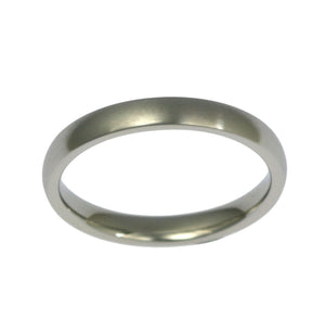 4 of 5: Detail of 3mm Brushed Comfort Fit Stainless Steel Men's Ring