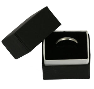 5 of 5: 3mm Brushed Comfort Fit Stainless Steel Men's Ring in a Black Gift Box