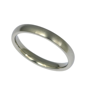 2 of 5: Side View 3mm Brushed Comfort Fit Stainless Steel Men's Ring