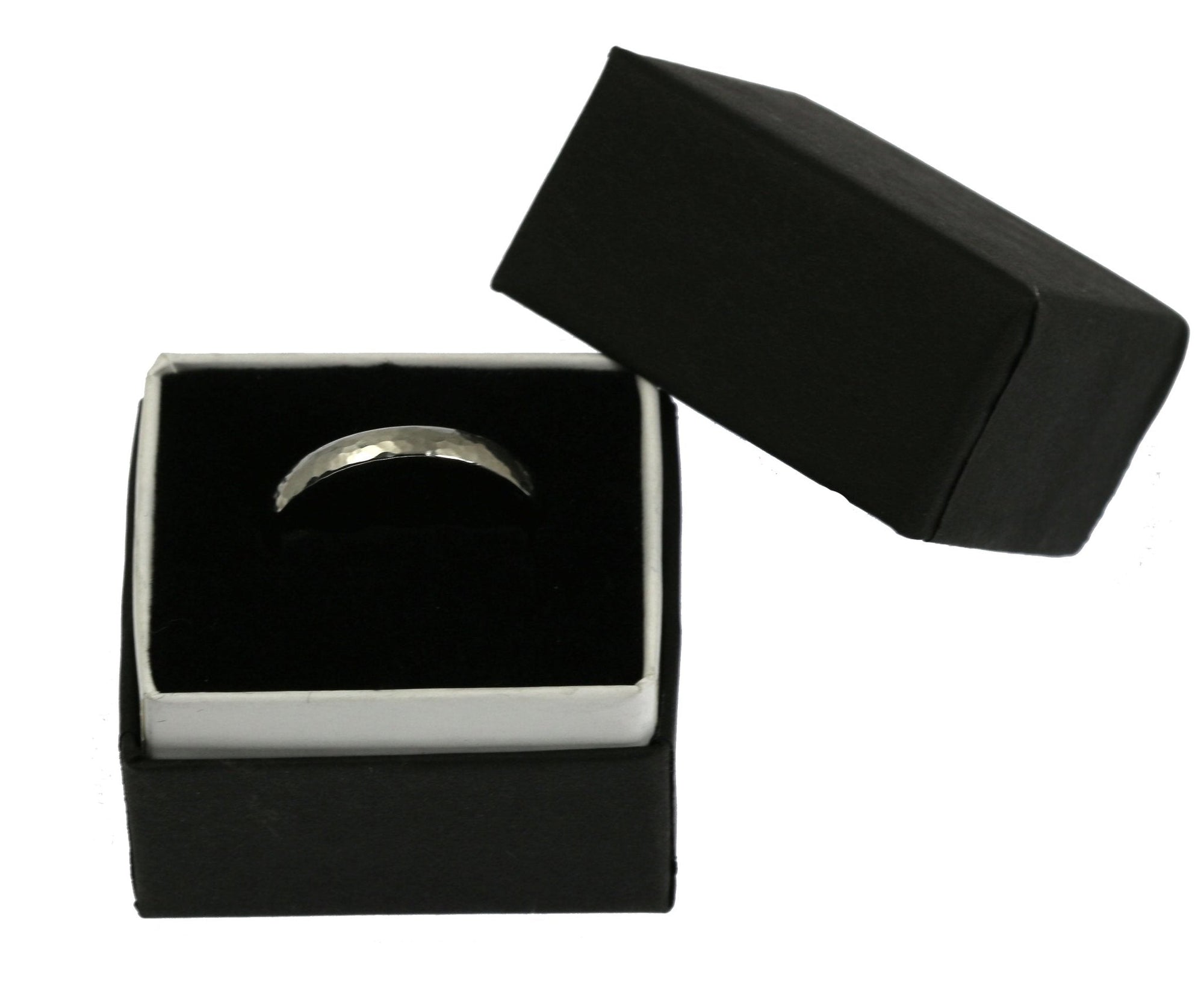 Boxed 3mm Hammered Comfort Fit Stainless Steel Men's Ring