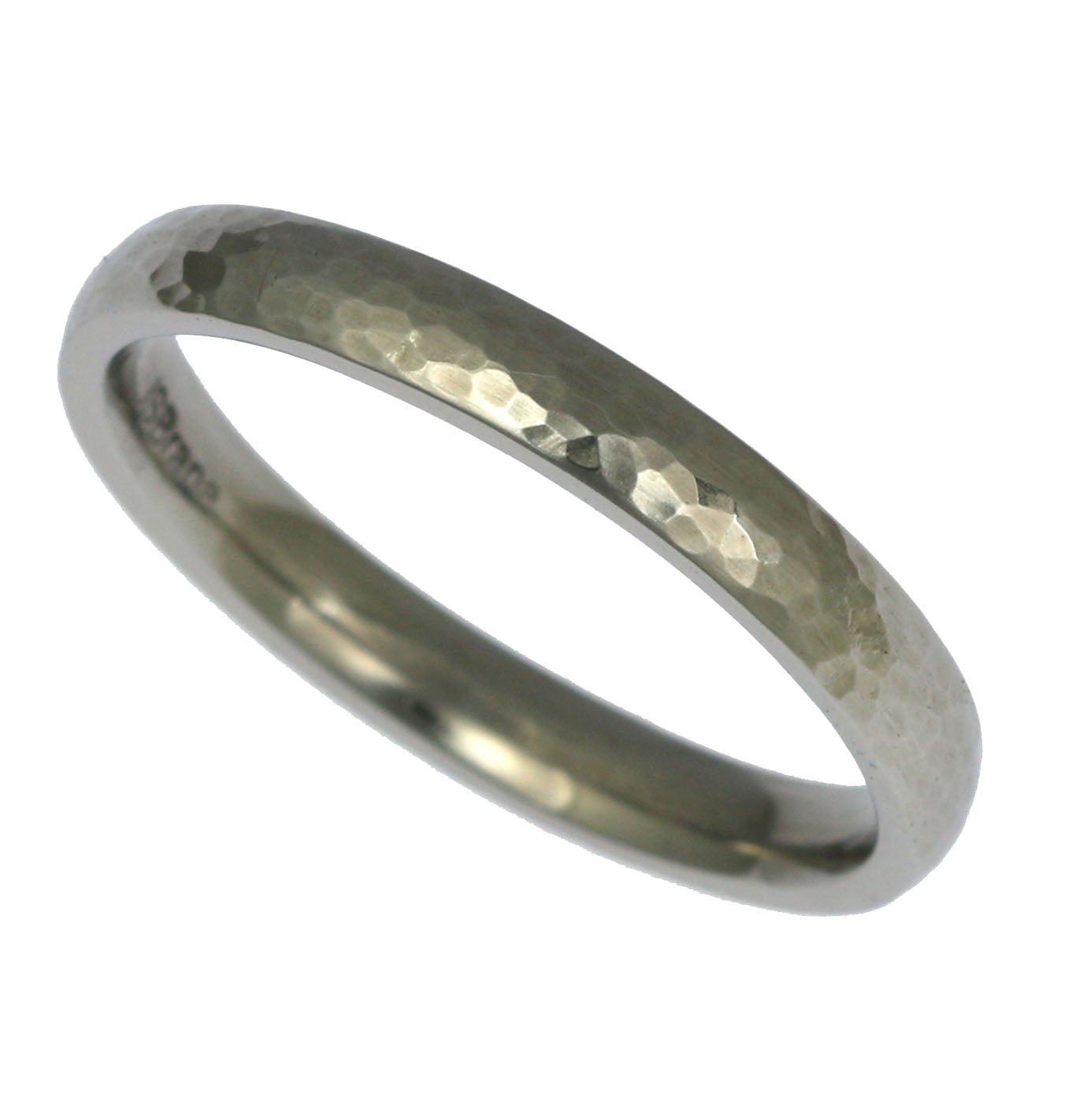 Detail - 3mm Hammered Comfort Fit Stainless Steel Men's Ring