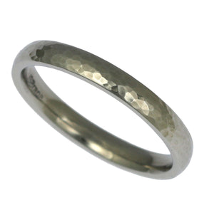 2 of 5: Detail - 3mm Hammered Comfort Fit Stainless Steel Men's Ring