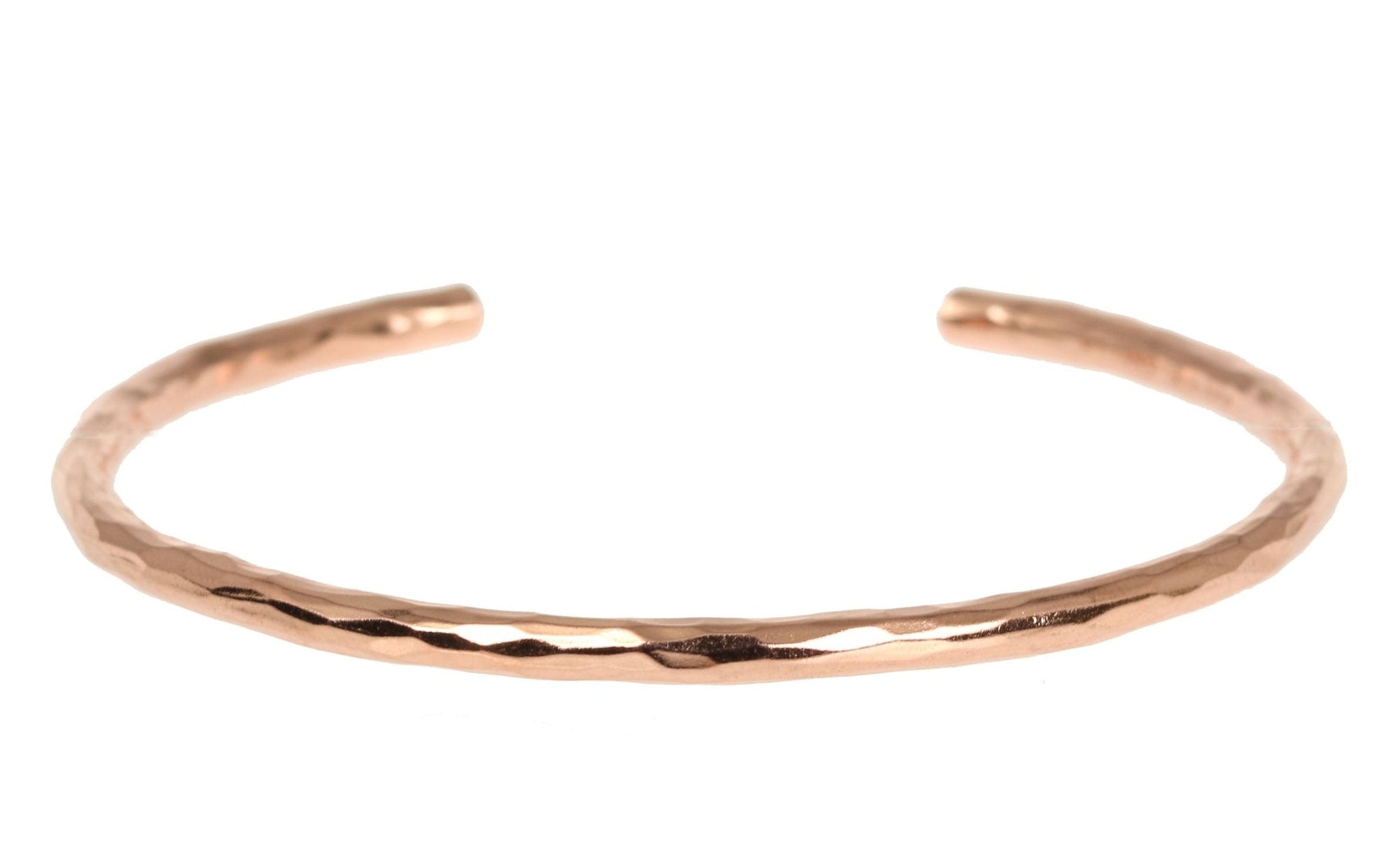 3mm Wide Hammered Copper Cuff Bracelet  Detail View