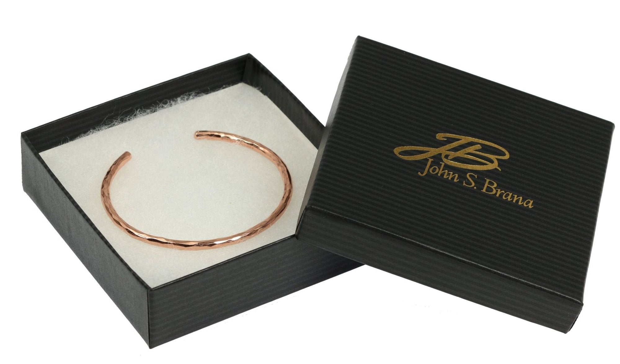 3mm Wide Hammered Copper Cuff Bracelet Gift Boxed