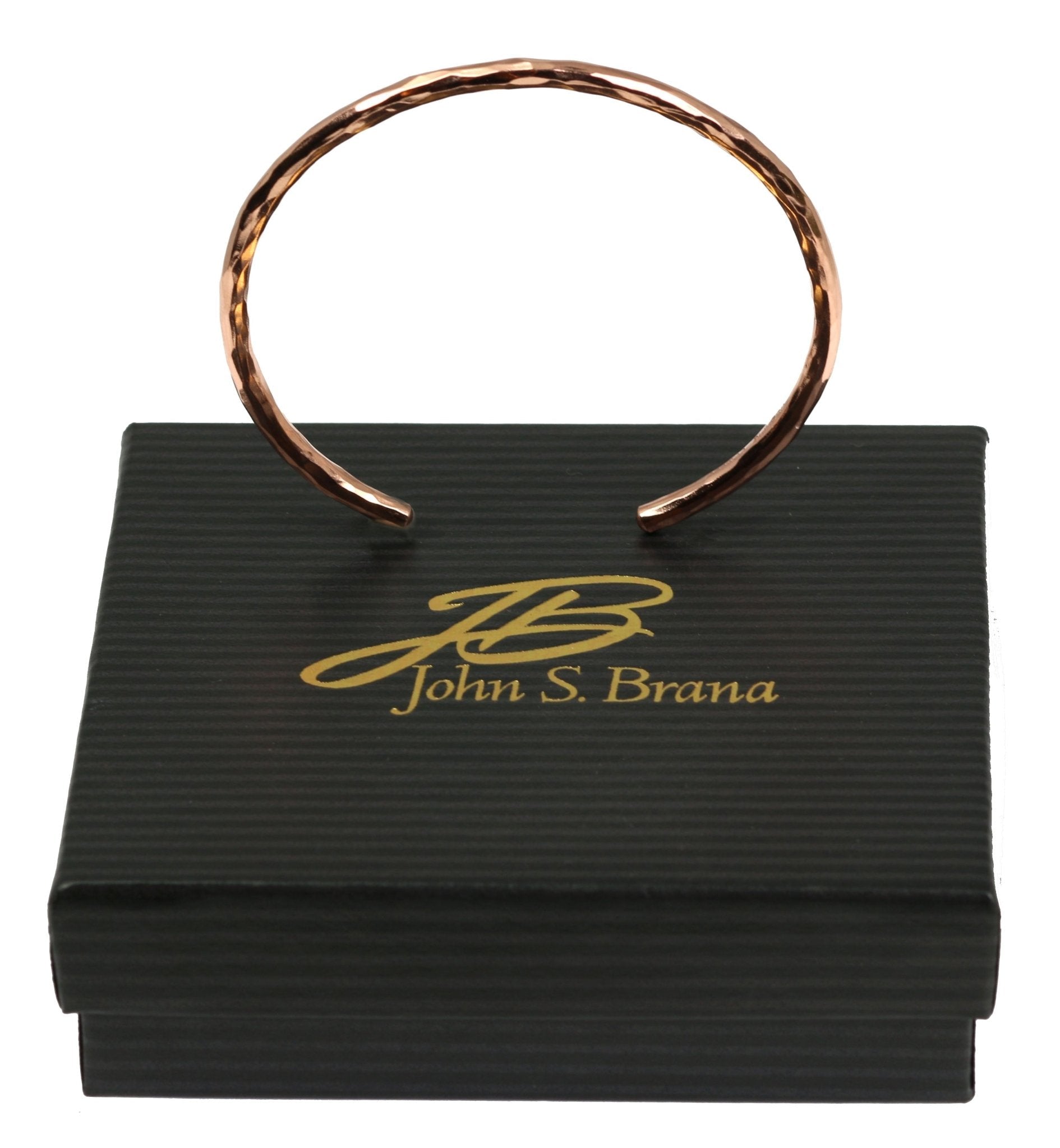 3mm Wide Hammered Copper Cuff Bracelet with Branded Gift Box