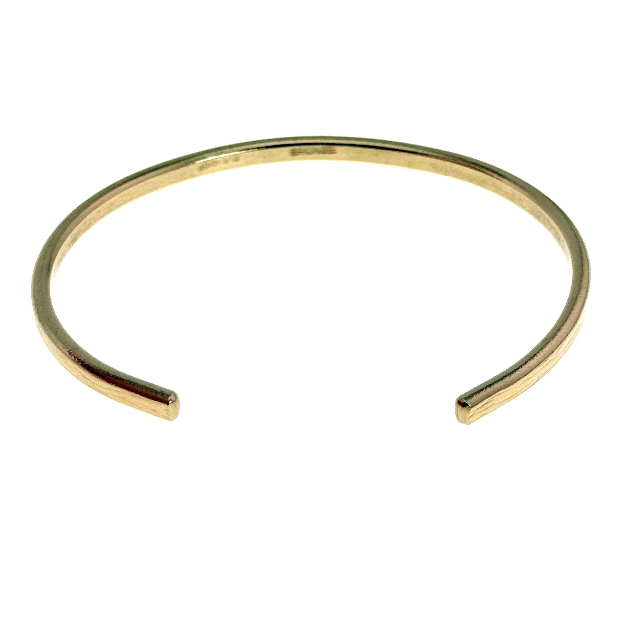 3.5mm Bark Nu Gold Brass Cuff Bracelet Opening