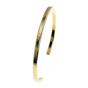 3 of 10: 3.5mm Bark Nu Gold Brass Cuff Bracelet on a white background