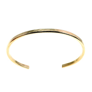 6 of 10: Top View of 3.5mm Bark Nu Gold Brass Cuff Bracelet