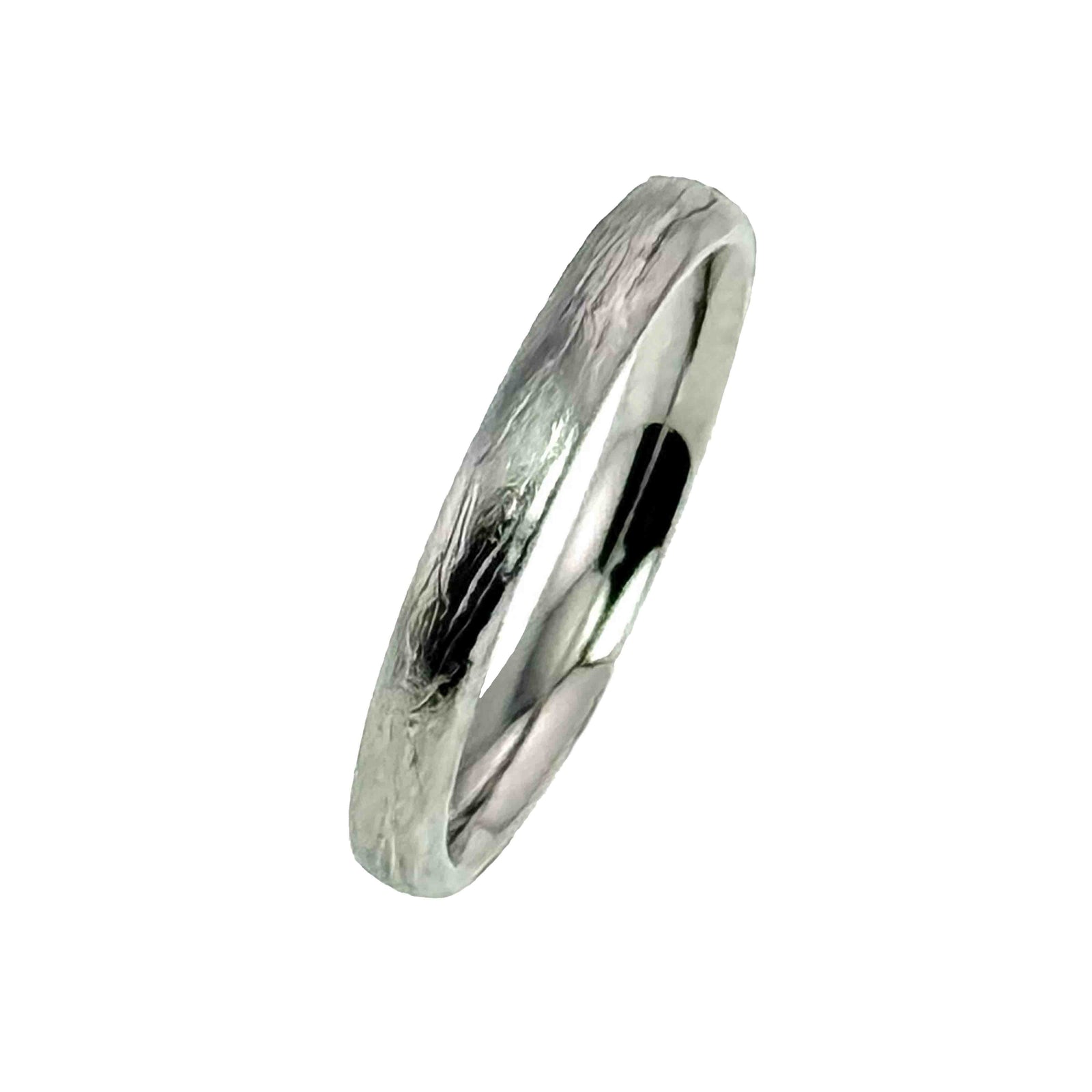 3mm Bark Stainless Steel Comfort Fit Ring on a white background