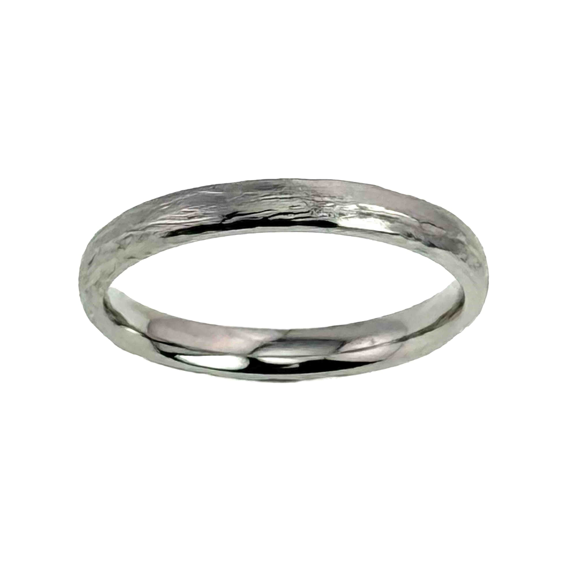 3mm Bark Stainless Steel Comfort Fit Ring - Top View
