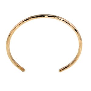 5 of 9: Shape of 3mm Wide Hammered Solid Bronze Cuff Bracelet on a White Background