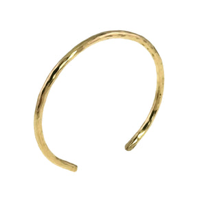 3 of 8: 3mm Hammered Solid Nu Gold Brass Cuff Bracelet on a white background