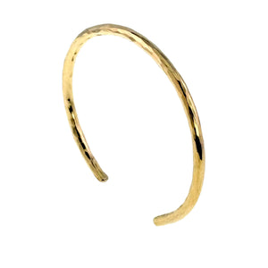 1 of 8: 3mm Hammered Solid Nu Gold Brass Cuff Bracelet on a white background