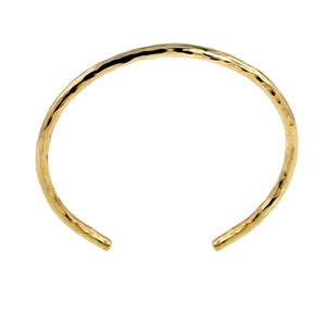 6 of 8: Shape of 3mm Hammered Solid Nu Gold Brass Cuff Bracelet