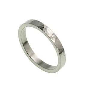 1 of 8: 3mm Hammered Stainless Steel Flat Ring on a white background