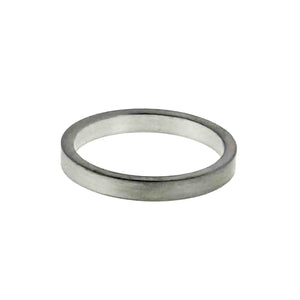5 of 9: Shape of 3mm Matte Stainless Steel Flat Ring on a White Background