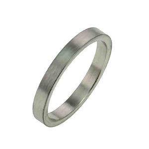 3 of 9: 3mm Matte Stainless Steel Flat Ring on a white background - Left Side View