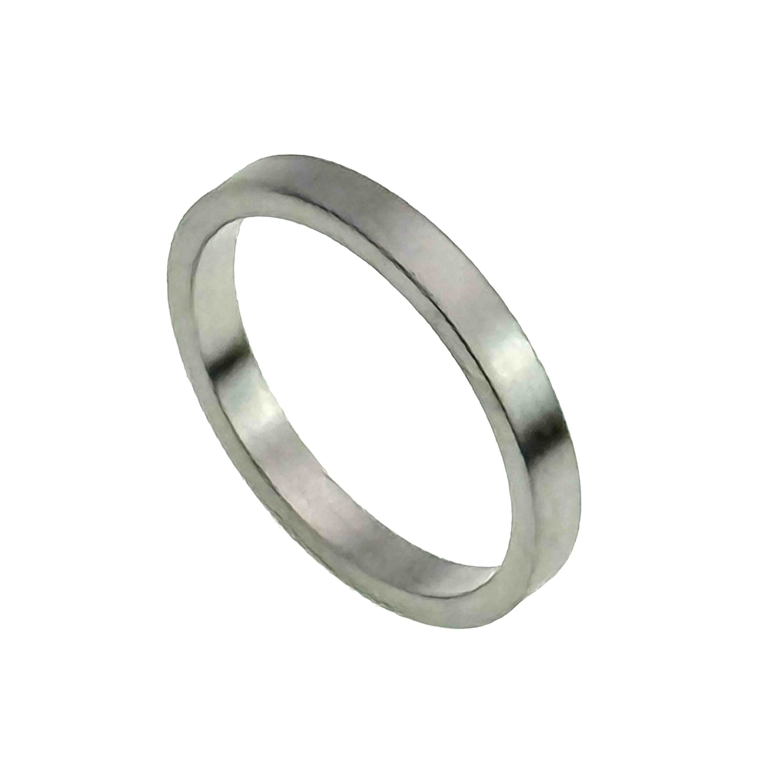 3mm Matte Stainless Steel Flat Ring on a white background