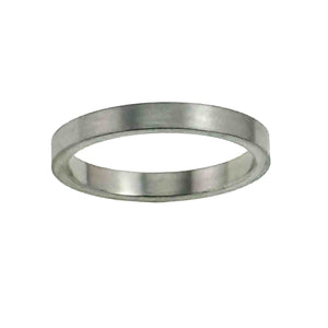 7 of 9: Top of 3mm Matte Stainless Steel Flat Ring on a White Background