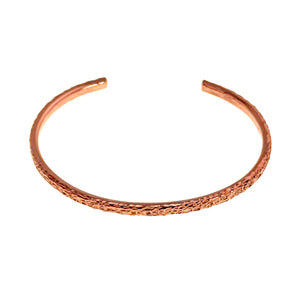 10 of 11: Detail View of 3.5mm Wide Texturized Copper Cuff Bracelet 