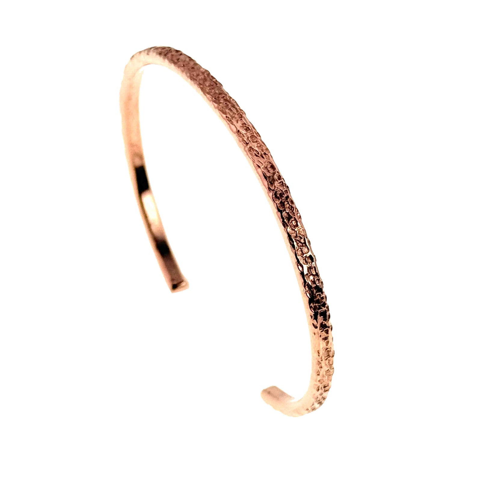 3.5mm Wide Texturized Copper Cuff Bracelet on a white background