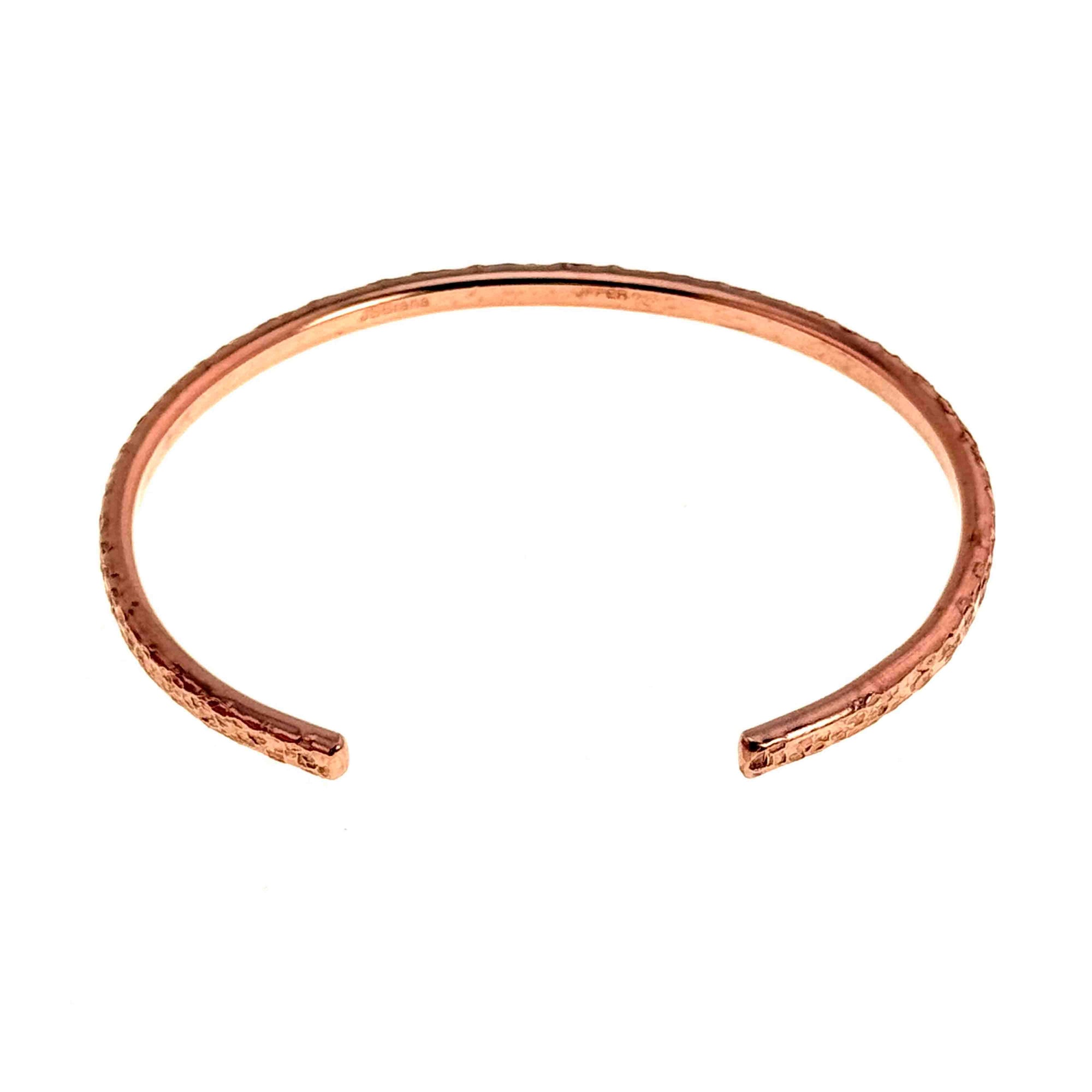 3.5mm Wide Texturized Copper Cuff Opening
