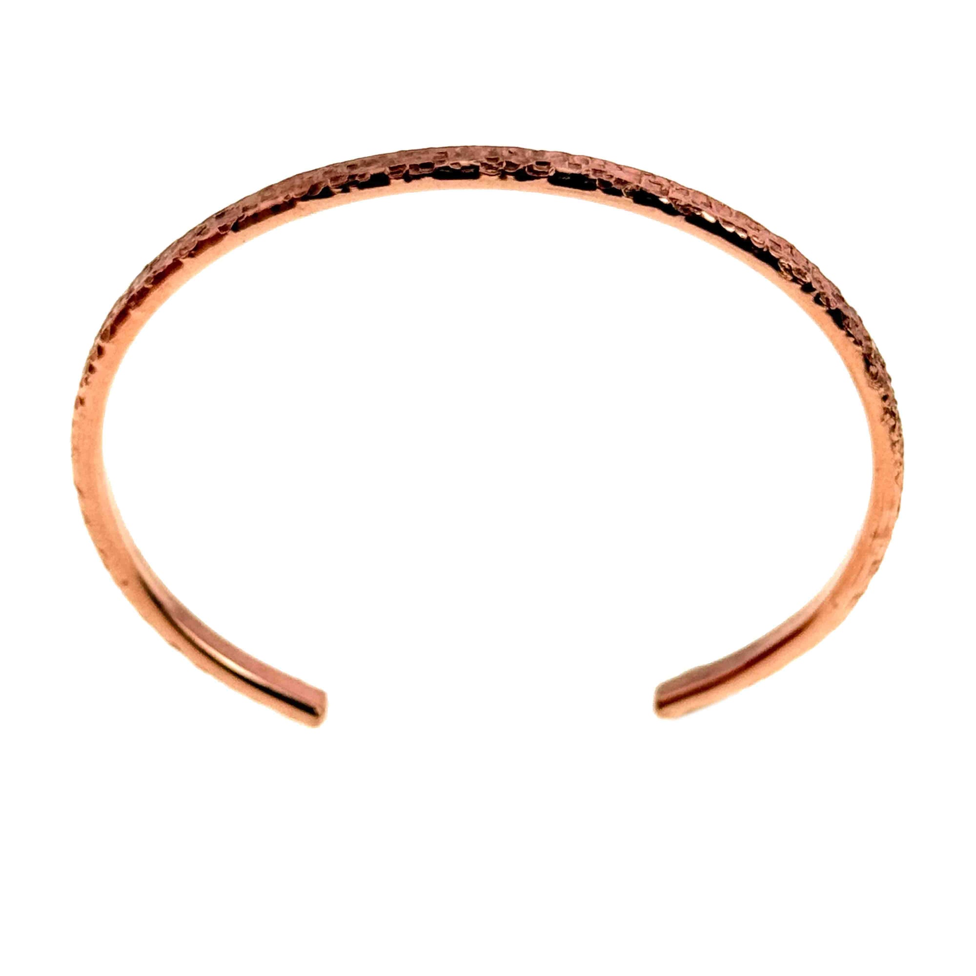 Shape of 3.5mm Wide Texturized Copper Cuff Bracelet 