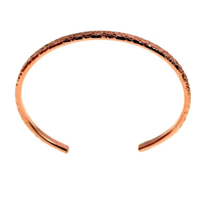 6 of 11: Shape of 3.5mm Wide Texturized Copper Cuff Bracelet 