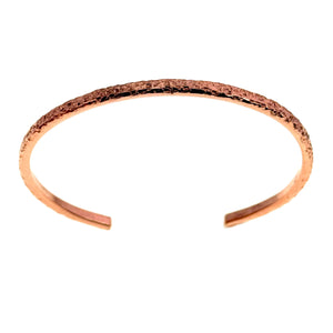 8 of 11: Top View of 3.5mm Wide Texturized Copper Cuff Bracelet 