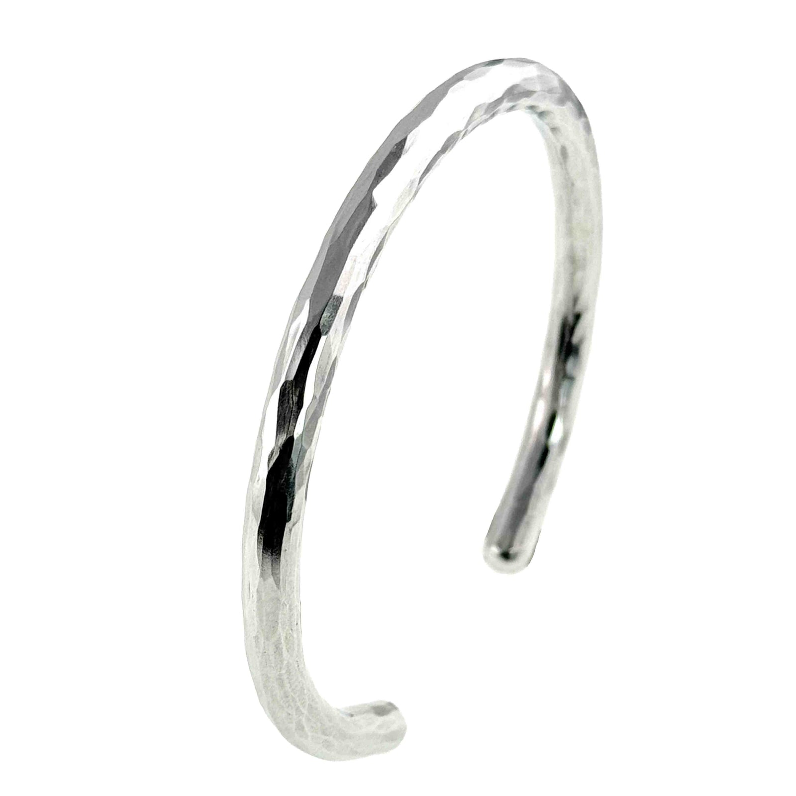 4.75mm Hammered Aluminum Cuff Bracelet on a white background