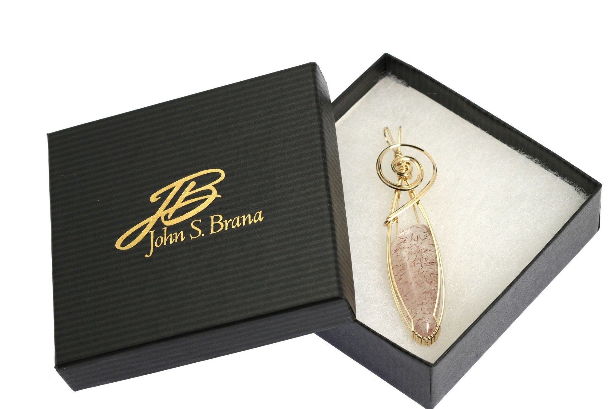 Lepidochrosite 14K Gold-filled Wire Wrapped Pendant in Box