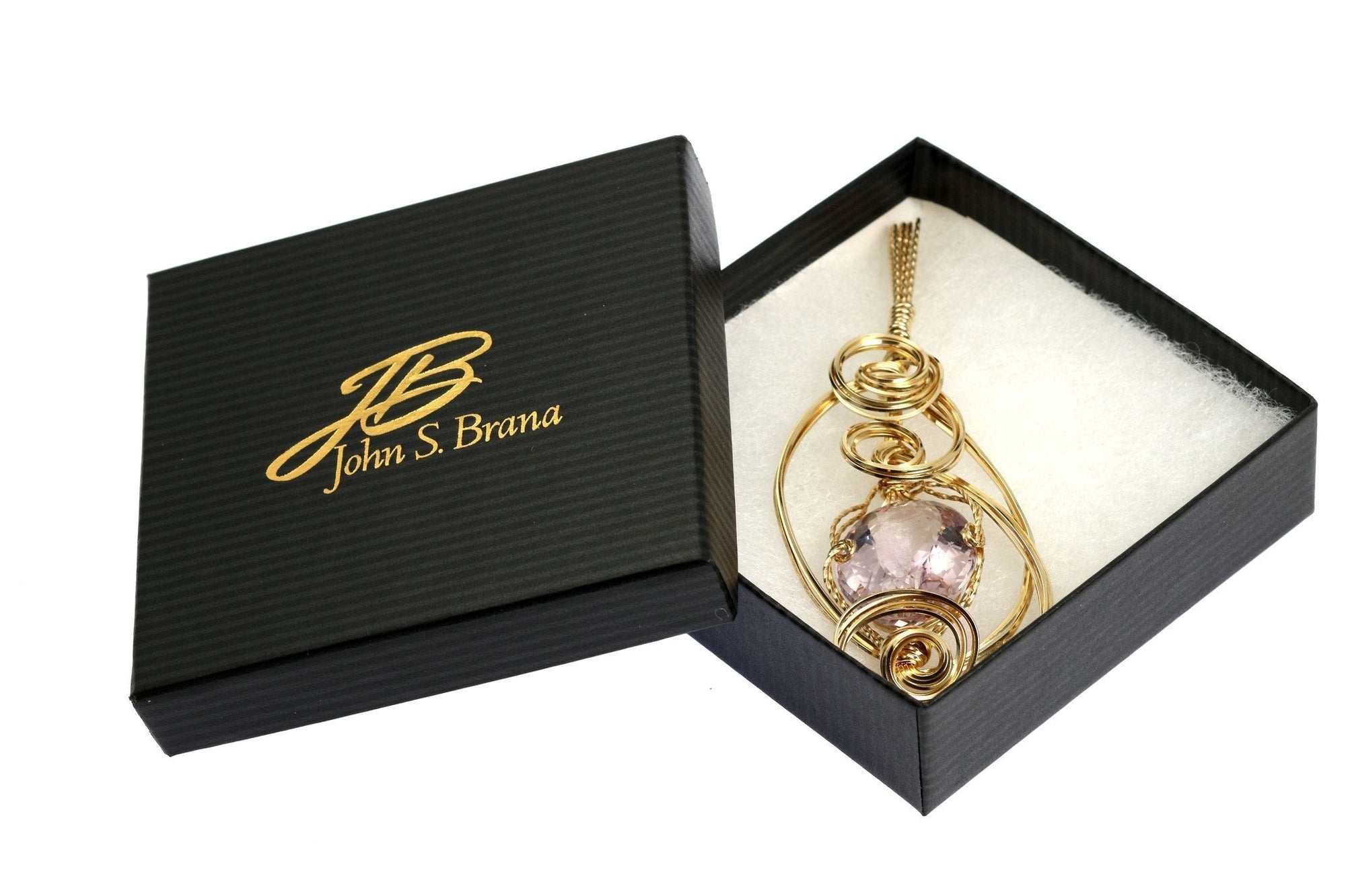 Cushion Cut Amethyst 14K Gold-filled Wrapped Pendant in Box