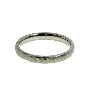 9 of 10: Shape of 4mm Bark Stainless Steel Comfort Fit Ring