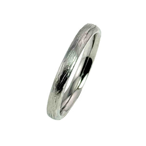 1 of 10: 4mm Bark Stainless Steel Comfort Fit Ring on a white background
